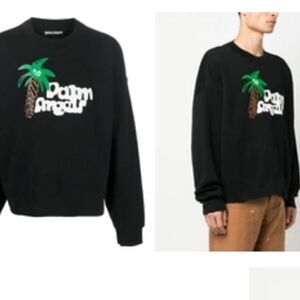 Palm Angels logo-print organic cotton sweatshirt Medium NEW  $993.